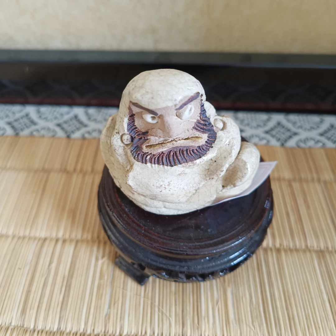 日瓷志野烧达摩小摆件（加藤华仙）