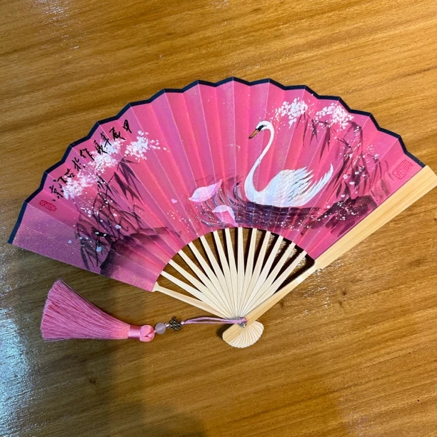 6寸玉竹折扇（手绘）