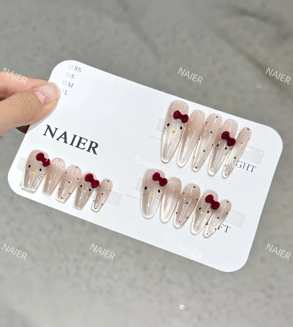 丝绒KT猫-Naier 奈儿轻奢高定美甲 10片装