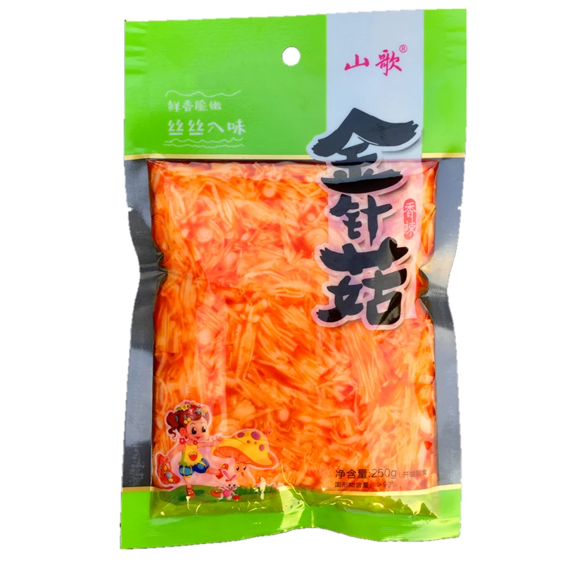 香辣爽口金针菇即食红油小咸菜零食酱菜麻辣下酒菜米饭下饭配菜