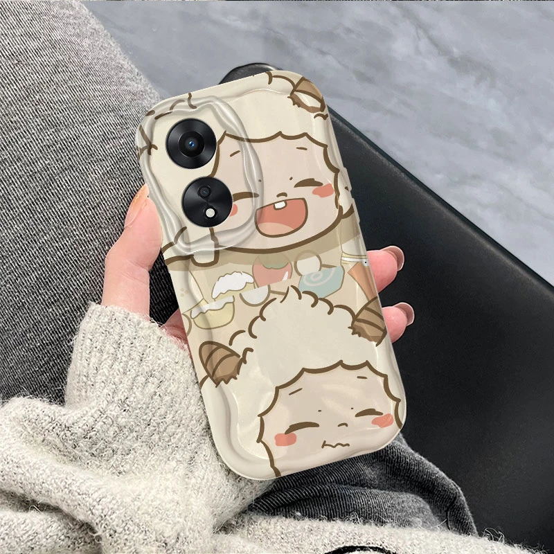 适用懒洋洋OPPOA58x手机壳PHJ110奶油壳opa卡通a58硅胶软。poopa5