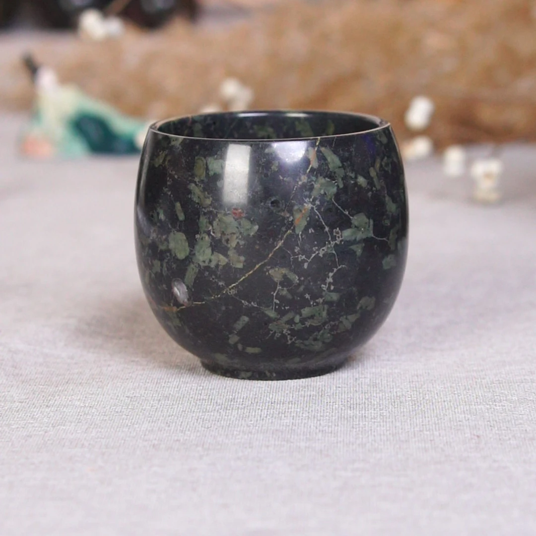 奢上奢梅花玉茶具龙蛋杯 主人杯 纹路花色不同多样性发货