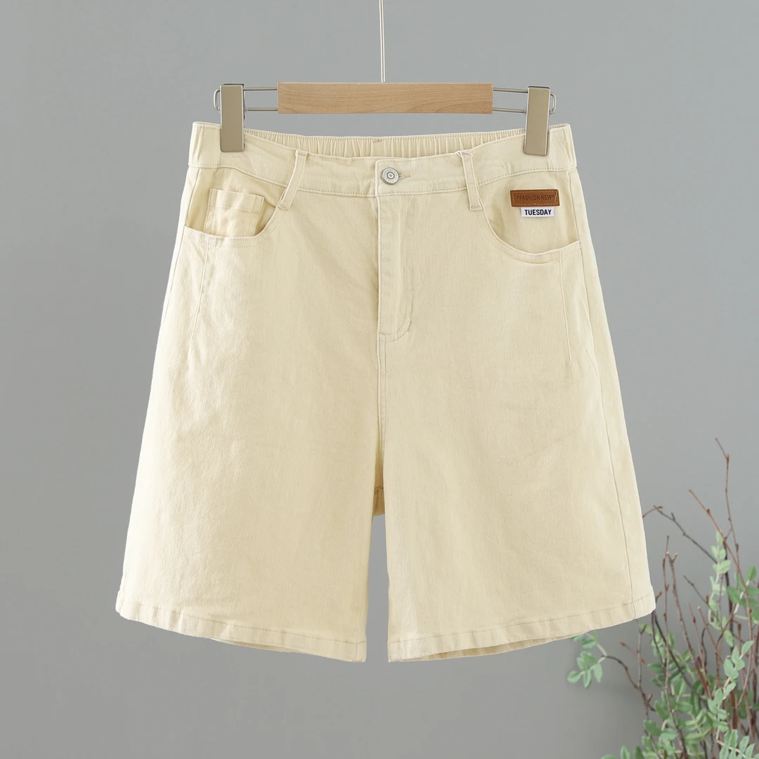 夏季高腰五分短裤女宽松显瘦弹力百搭女裤休闲裤工装裤