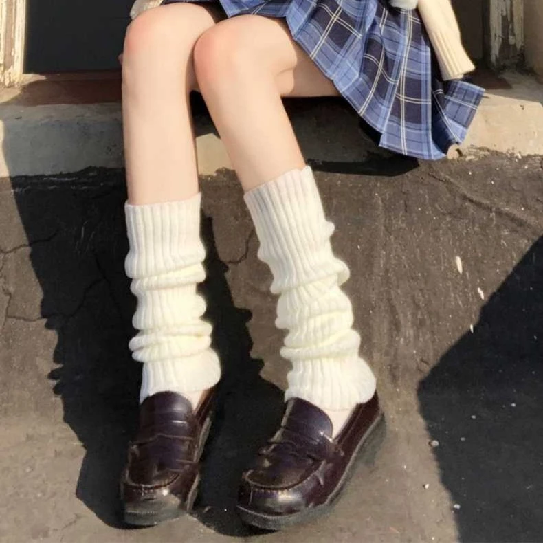 日系软妹中筒lolita小腿袜袜套女保暖护腿厚jk洛丽塔短款秋冬季款