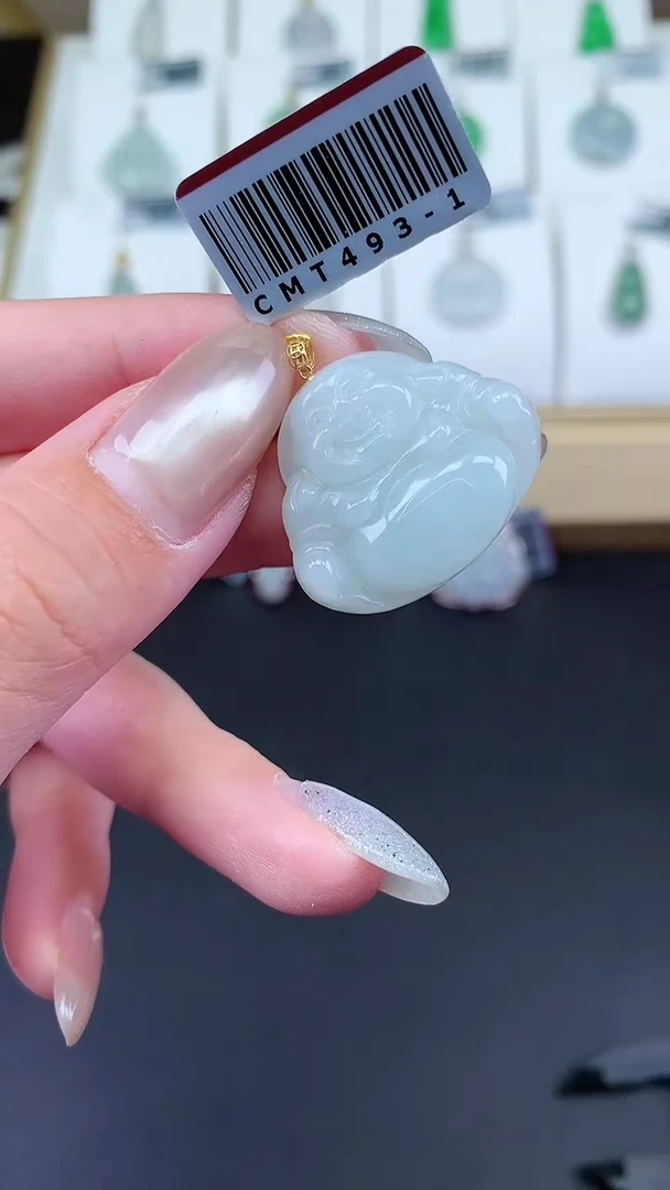 【闪购商品】翡翠挂件18K金镶嵌金扣佛公多人@@CMT493-1