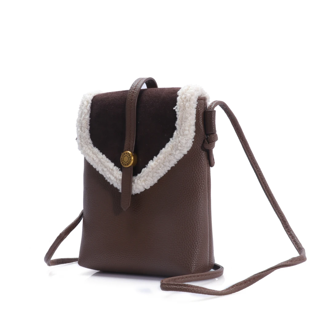 【洛洛限定】简约百搭手机包 DFN0024-棕色 CL