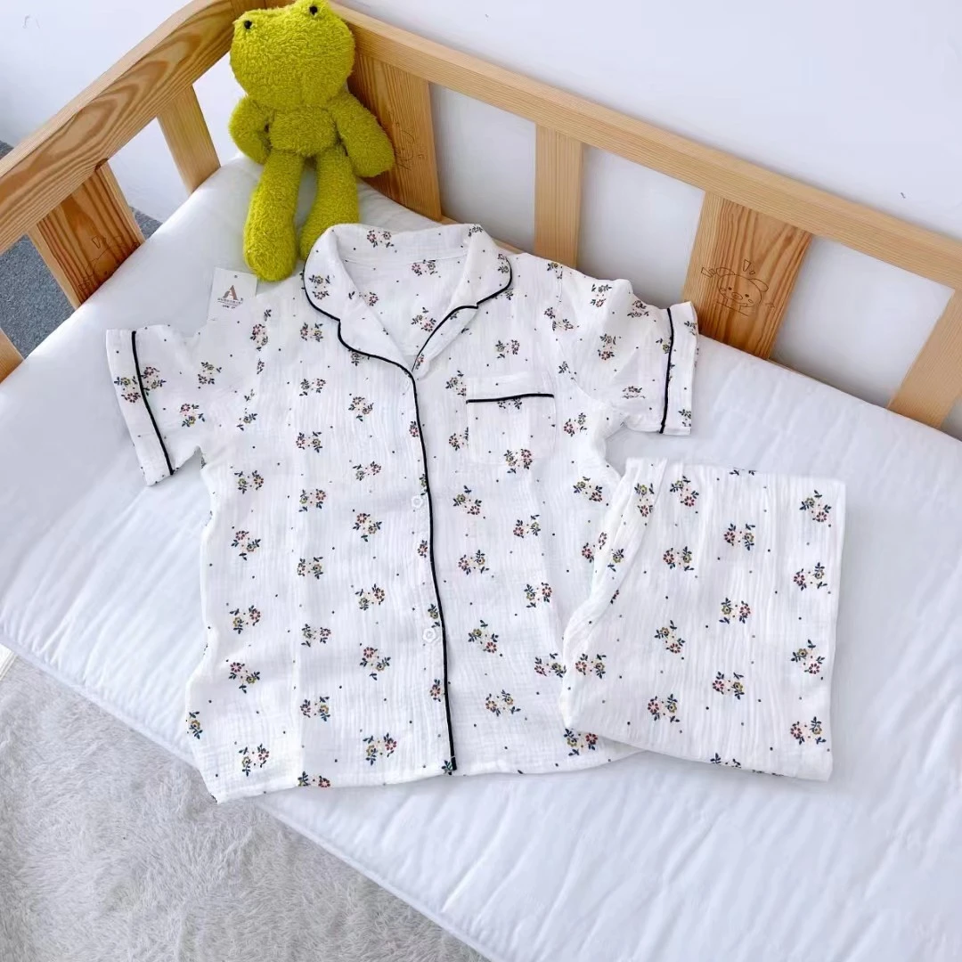 棉花糖翻领纯棉家居服睡衣套装M码