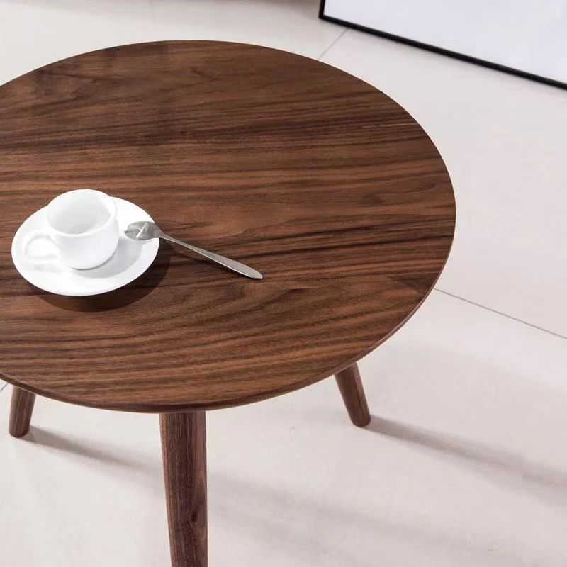 实木圆形茶几沙发边几简约客厅阳台家用小圆桌咖啡桌床头茶桌边桌