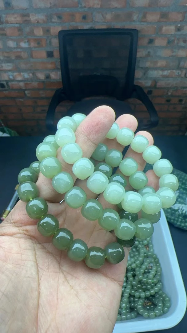 和田玉青海三岔河纯手工老型手串卡12多样性发货拍一发一sc008