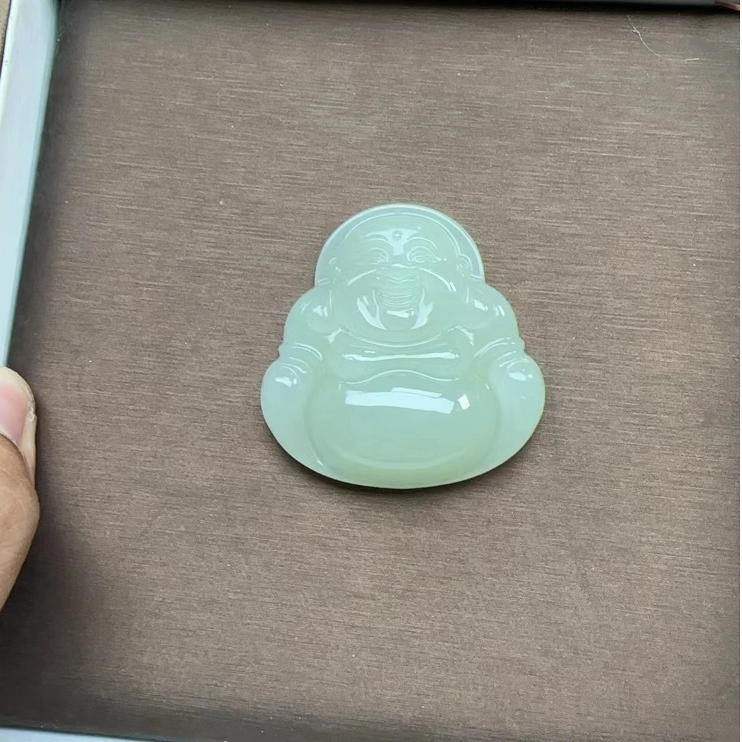 和田玉且末钢板料佛50吊坠 DZ212