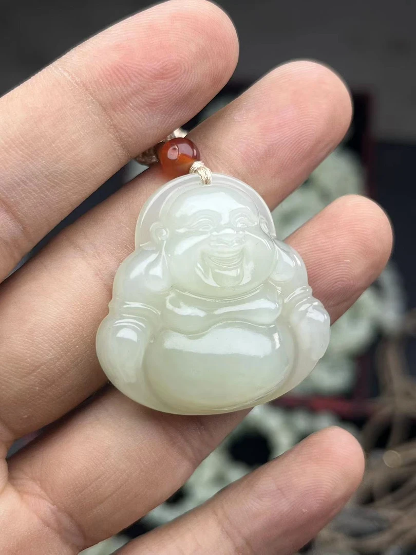 和田玉新疆且末四号矿钢板料35佛  DZ219