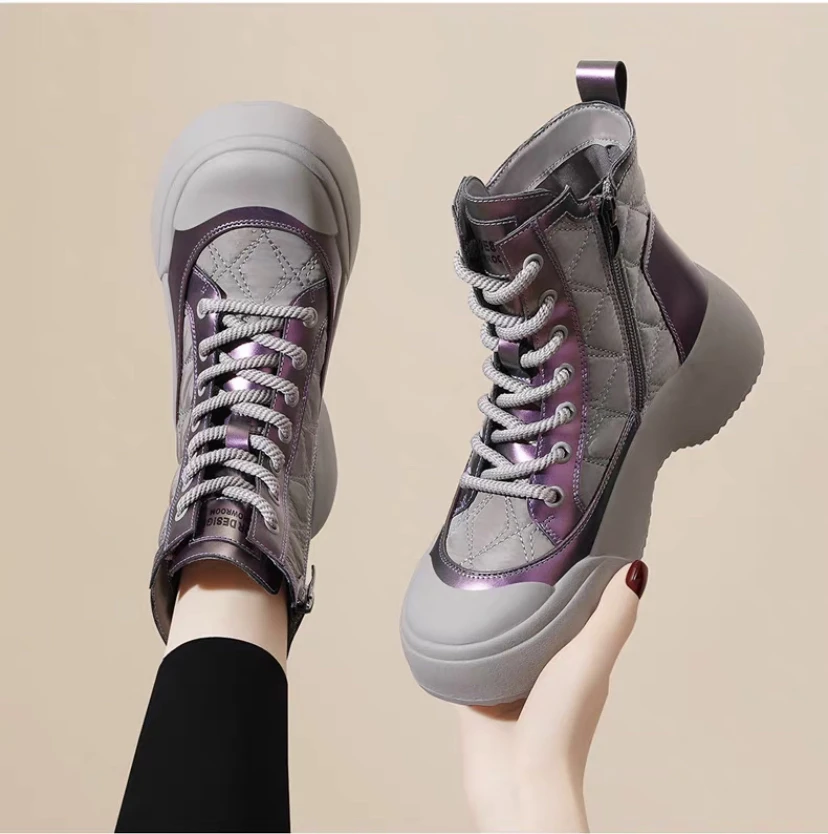 潘潘大码女鞋40-43码时尚百搭休闲舒适厚底秋冬加绒保暖女鞋90136