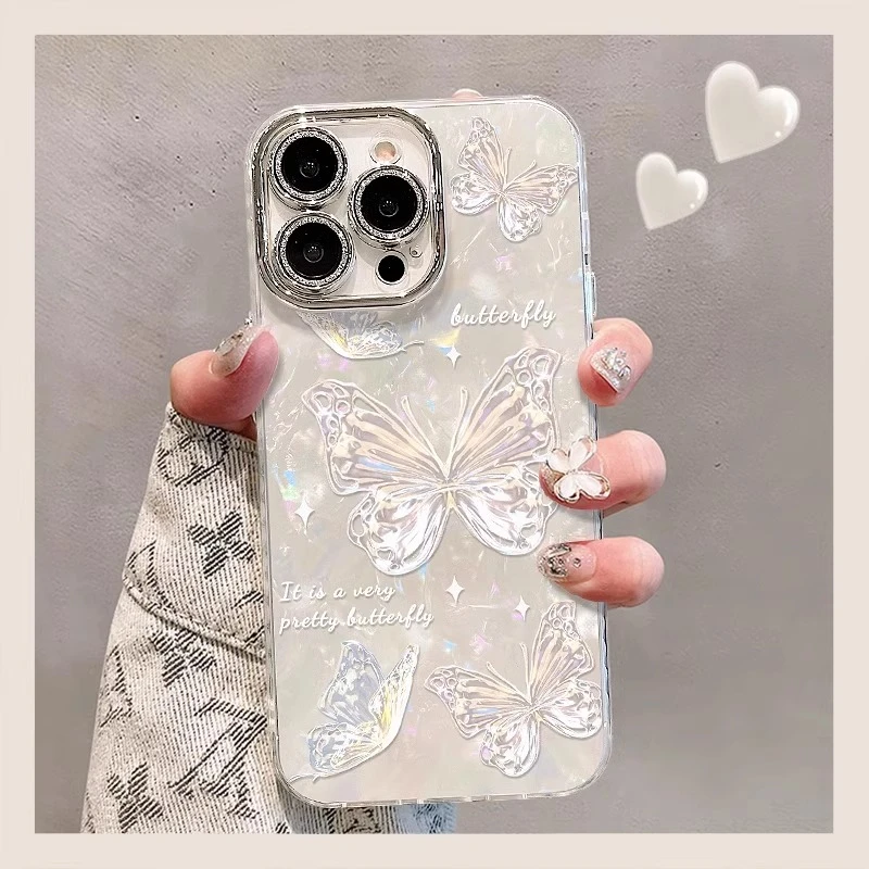 蝴蝶适用苹果promax手机壳新款彩绘promax高级清新质感夏17promax