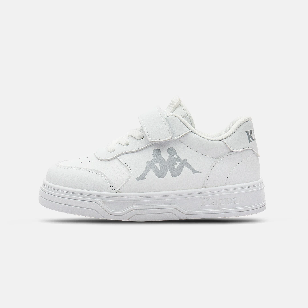 Kappa Kids2024儿童春季时尚中大童春白色百搭经典低帮板鞋透气