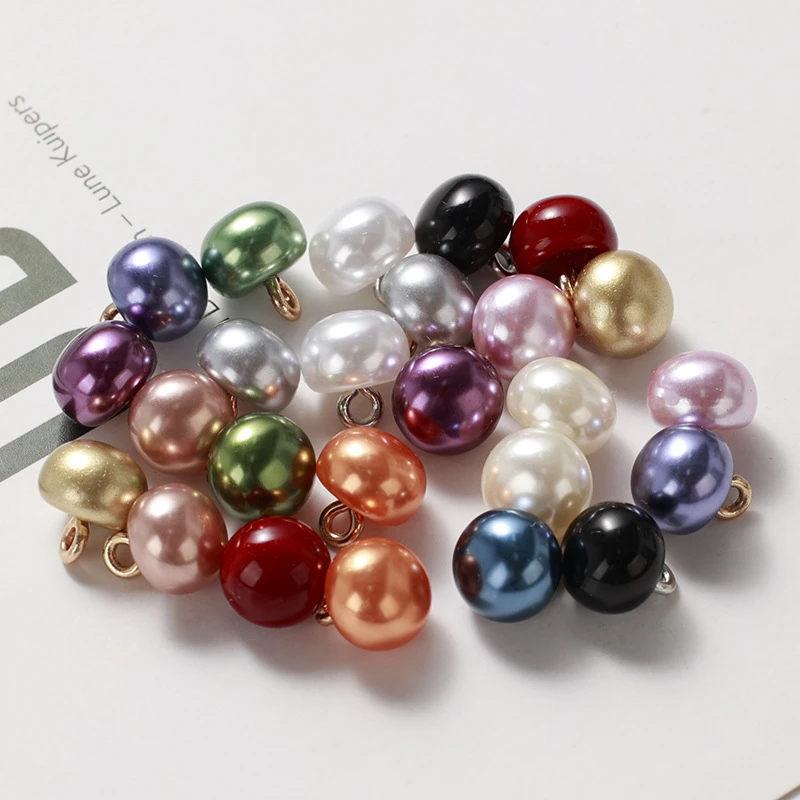 蘑菇扣珍珠扣衣服纽扣时尚百搭复古古风大号中式圆形精美气质纽扣