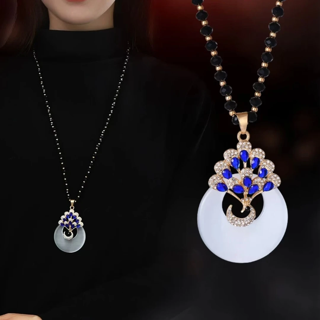 非金属仿珍珠项链 秋冬流苏长款仿珍珠毛衣链女优雅轻奢个性/Z