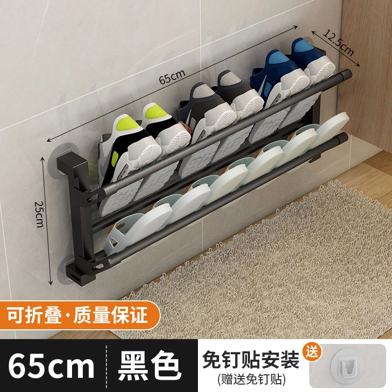 门后鞋架免打孔墙上壁挂式防盗门拖鞋架小型多层家用宿舍收纳神器