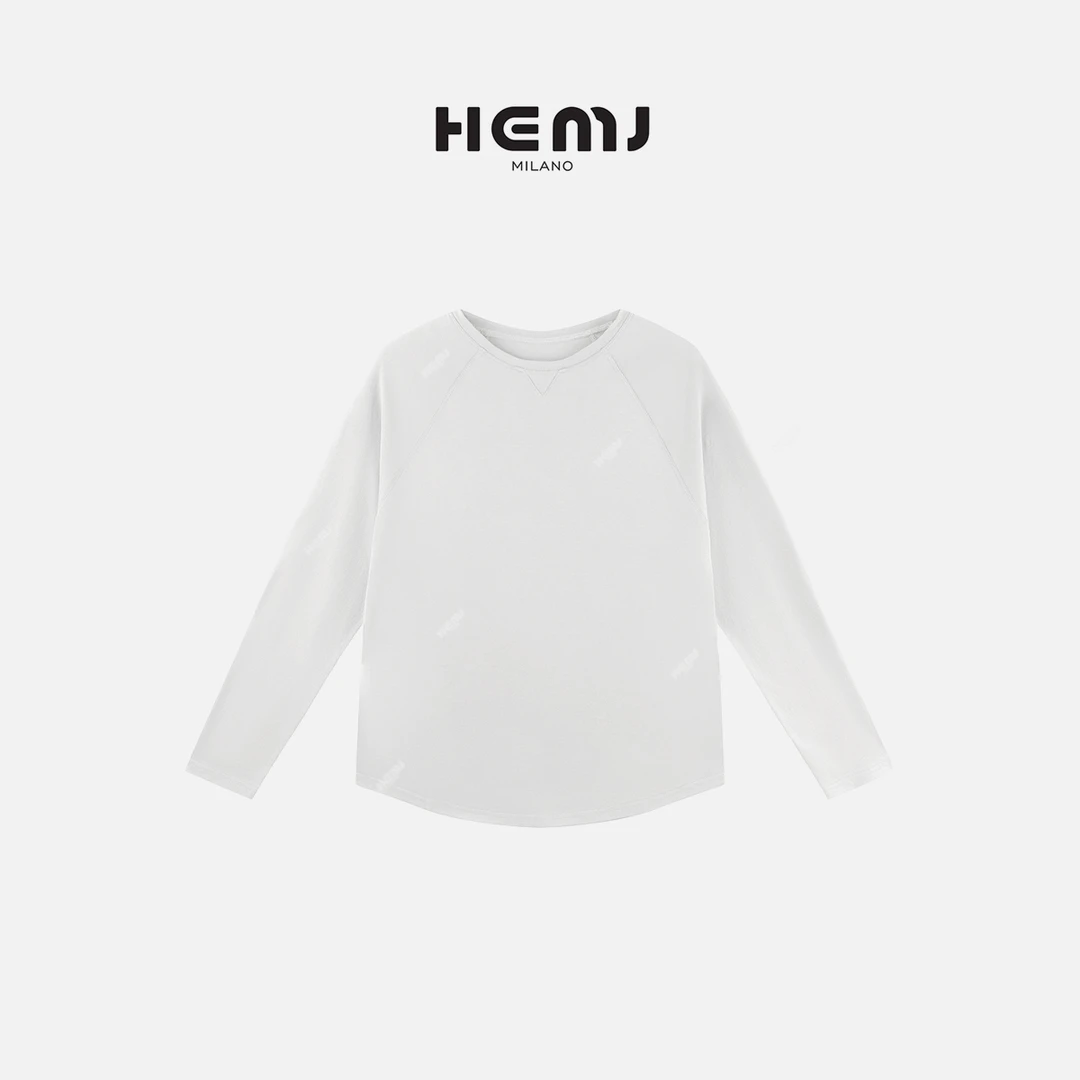 HEMJ “极简灵魂”初秋舒适时尚百搭圆领亲肤长袖 MC1C3767