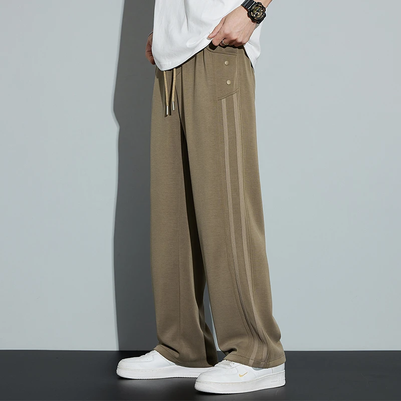 夏季薄款潮流侧边条纹休闲卫裤男宽松百搭男士夏季裤子薄款