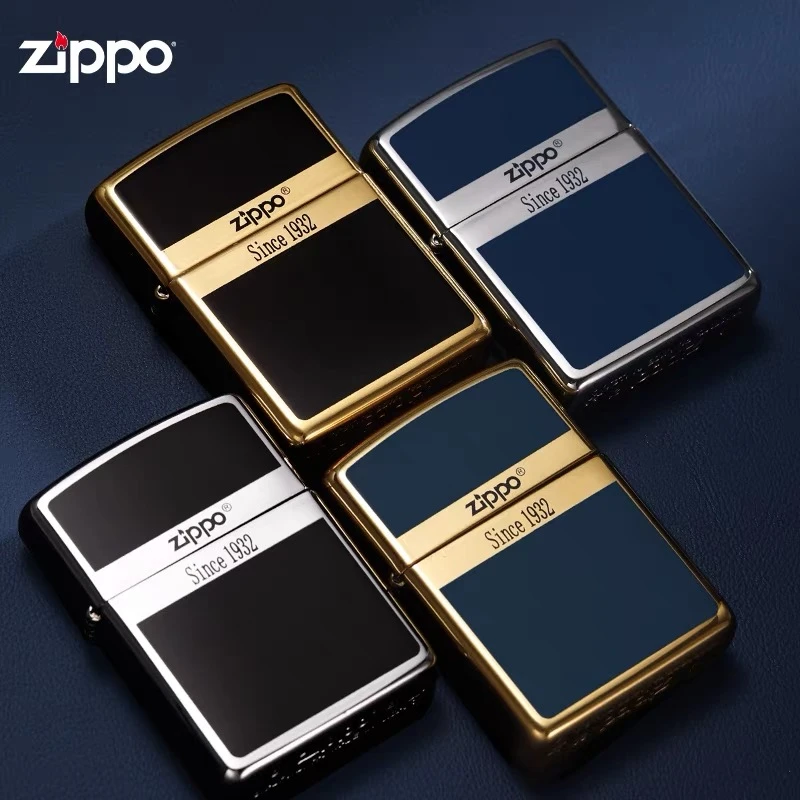 ZIPPO打火机起源商标镜面正版防风珐琅煤油男士友送礼物DY8720US
