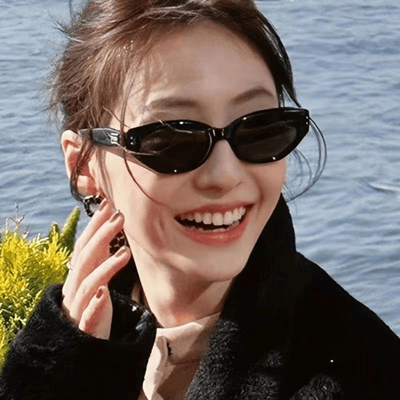2024年新款防晒欧美墨镜猫眼网红辣妹黑色欧美风受脸潮款时尚百搭