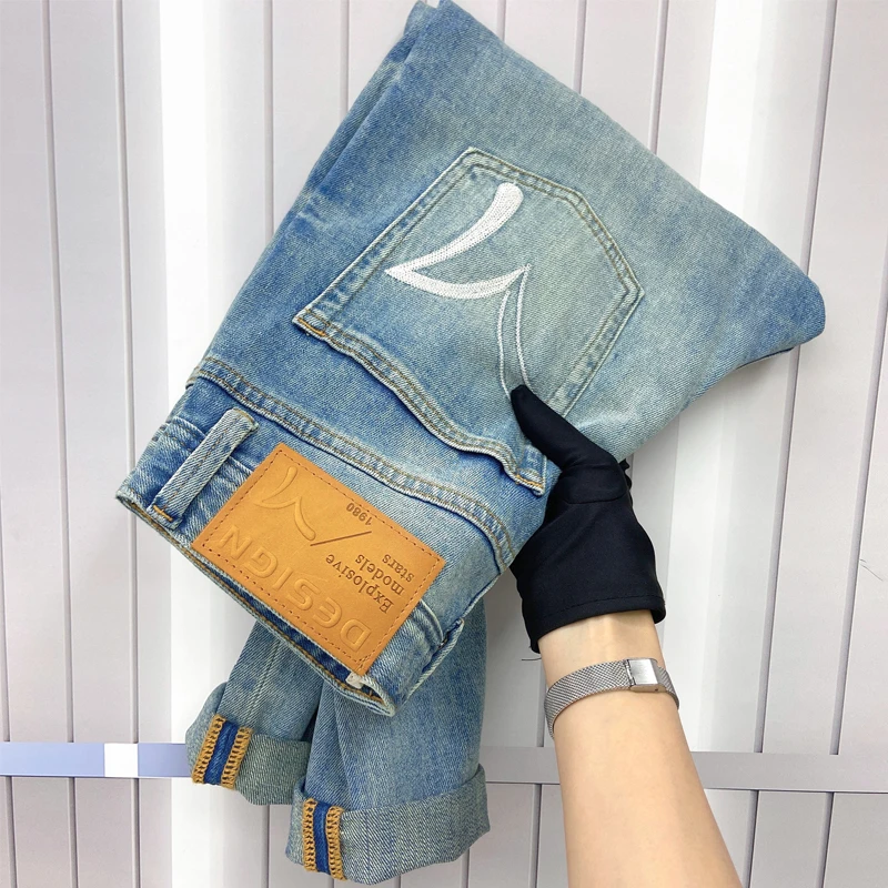 名牛骑士0353男士牛仔裤高端潮流春款修身直筒弹力休闲百搭长裤子