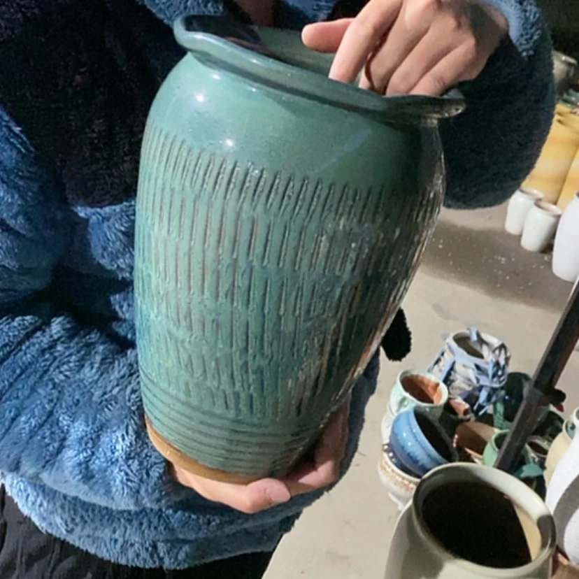 【闪购商品】紫砂花盆暇疵口19高31暇疵