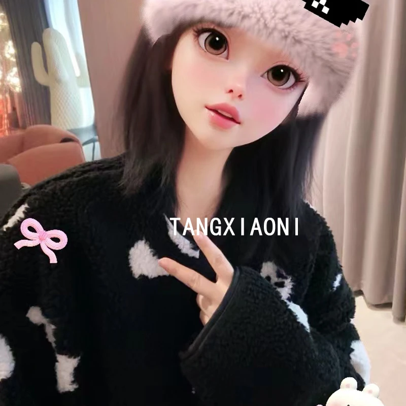 2号 黑熊熊颗粒毛毛外套