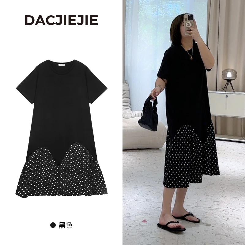 【拼接波点裙】女装连衣裙气质显瘦轻奢拼接夏季不规则裙