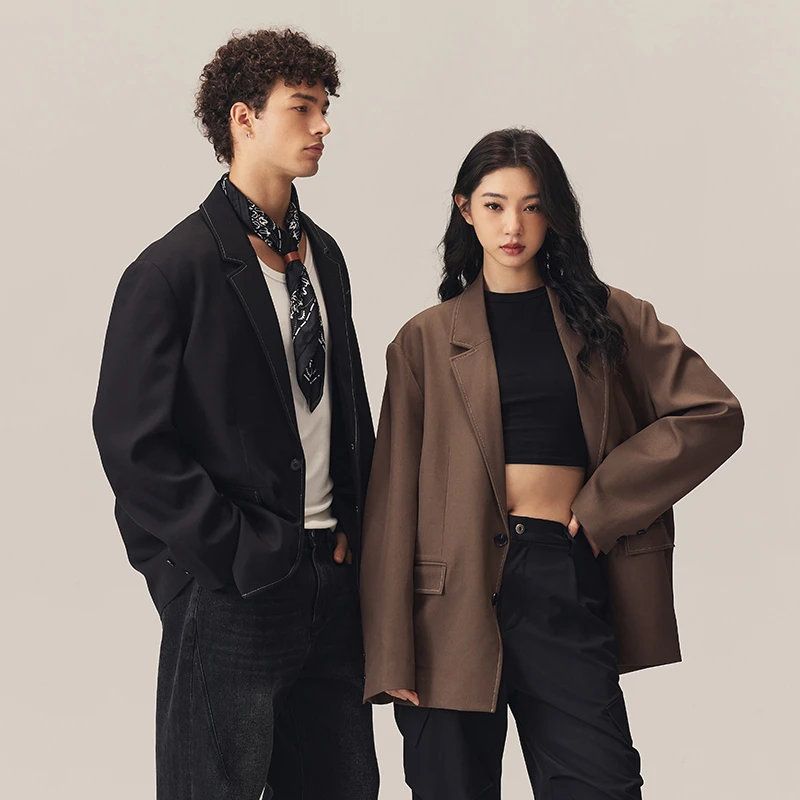 CHINISM 商务系列 CH黑色西服男休闲西装高级感美拉德外套潮2026