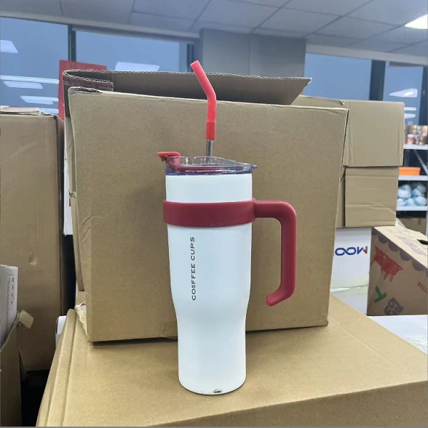 高颜值冰霸杯子吸管杯水杯1000CC【颜色随机】【杯身塑料款】