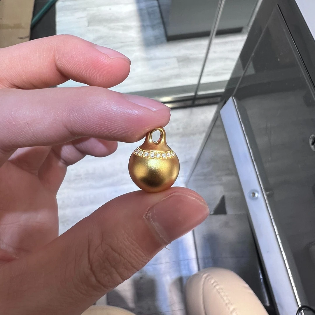 足金999 拉丝金球镶嵌款式简约百搭（增铜合金链）7