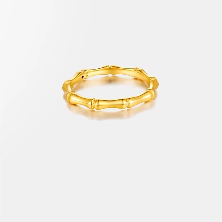 足金999竹节戒指经典百搭精致精美 7