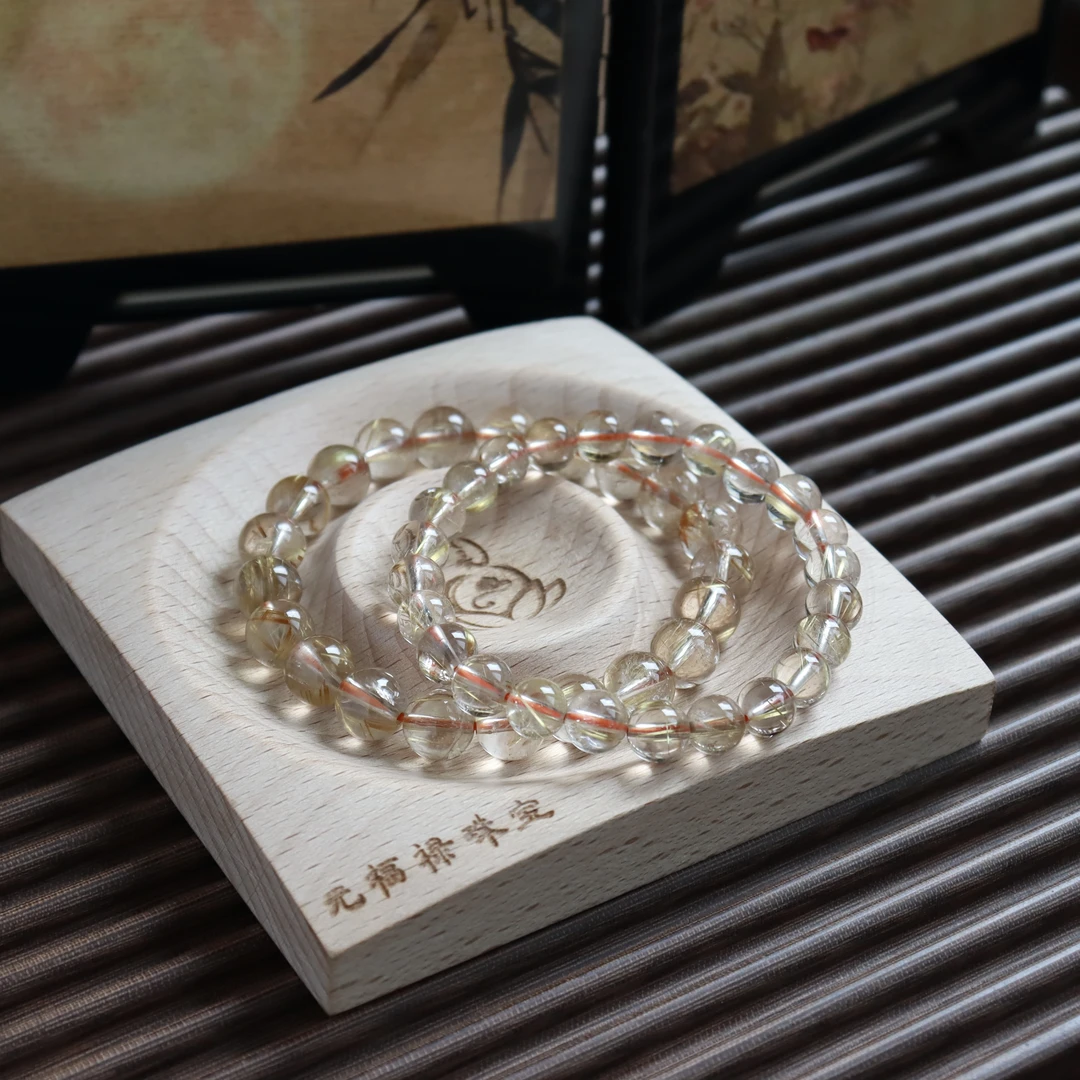 【元福禄】天然金发晶手串水晶手链女款多样性发其一