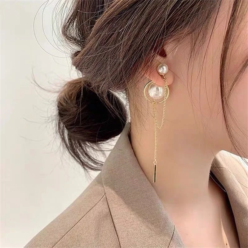 韩国气质网红轻奢高级感珠珠流苏耳坠耳环耳饰女春秋2025年新款潮