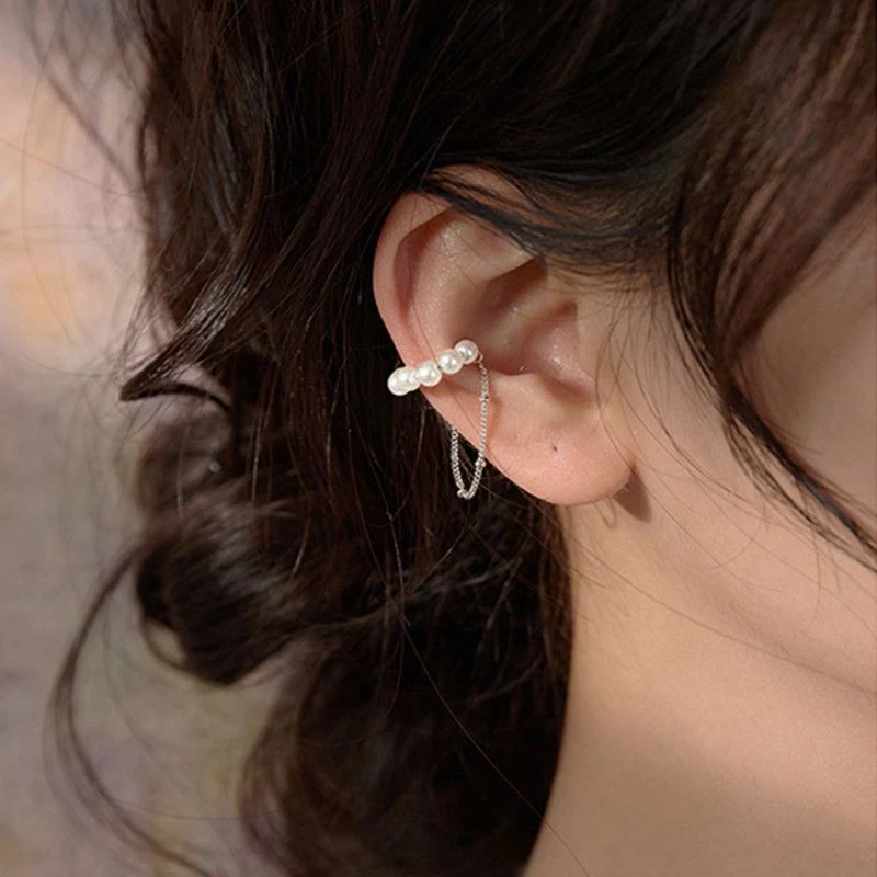 无耳洞母贝珠珠流苏耳夹女耳骨夹仙气耳环耳钉耳饰小众高级感ins
