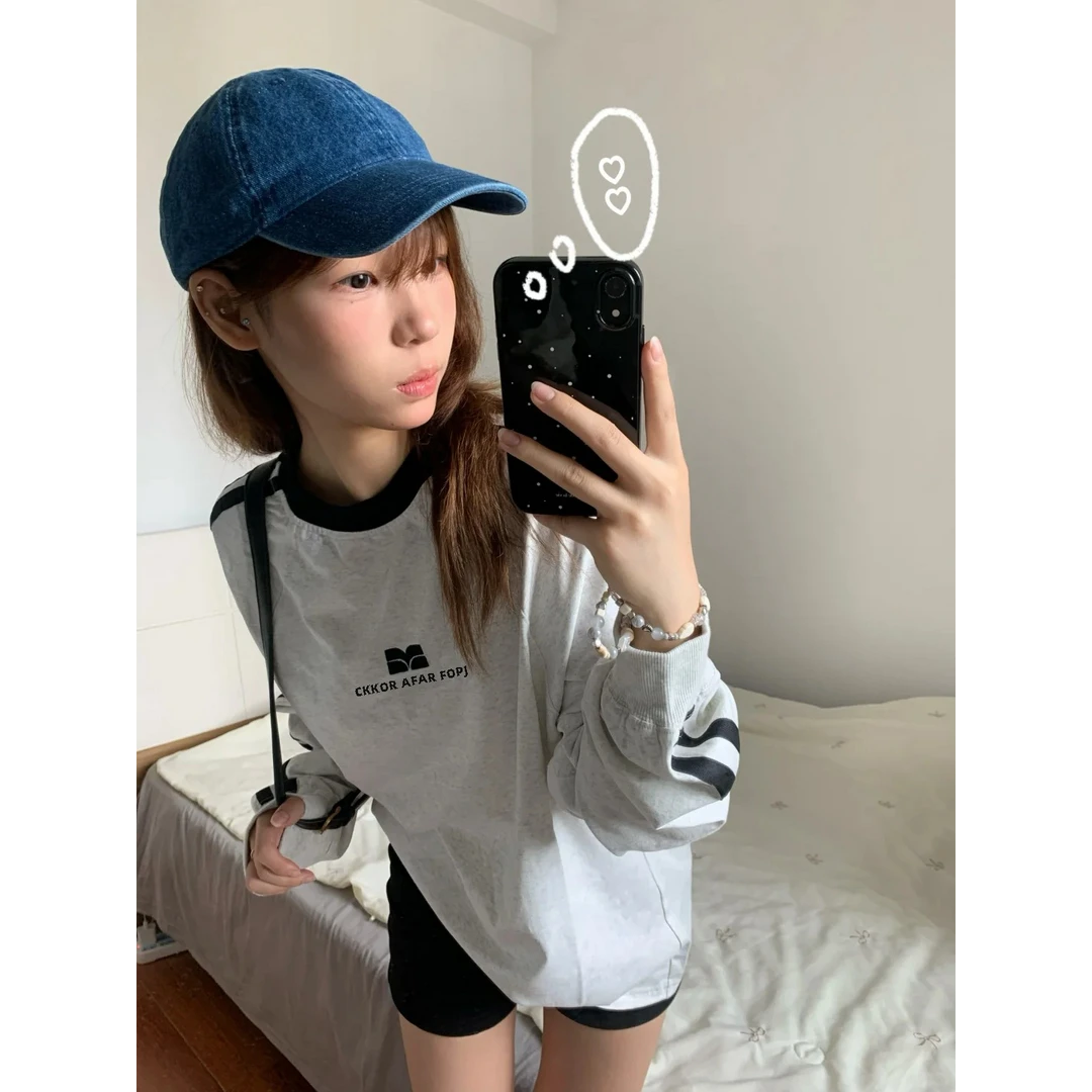 美式时尚潮牌运动风遮屁股长款卫衣男女春秋宽松版加厚绒圆领卫衣