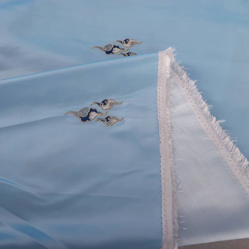 《XH-052》75蒙古袍藏服唐装马甲博拉裙民族服布料锦纶绣花面料