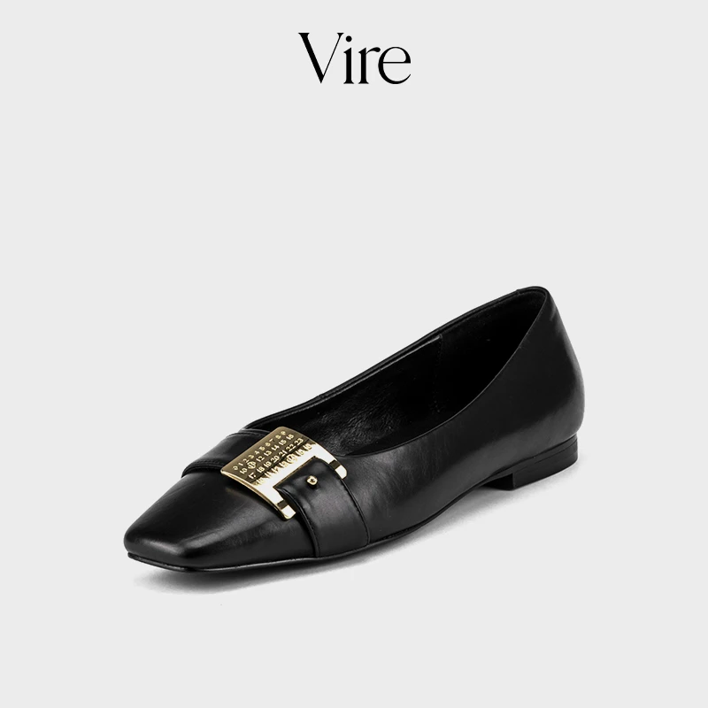 VIRE/2022253轻奢简约舒适金属方扣低跟方头单鞋