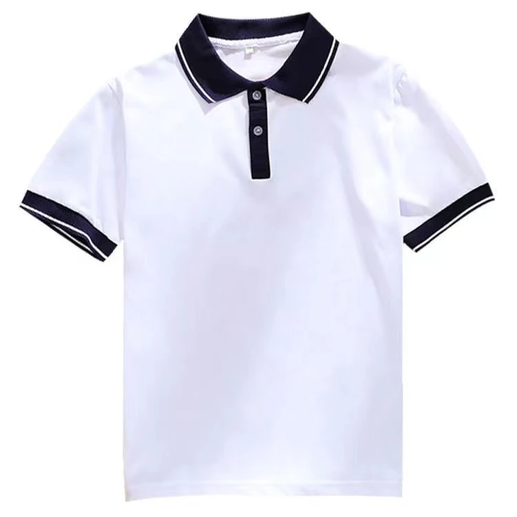 学生校服短袖夏季薄短袖上衣中学生校服白色polo衫高级中学校服棉