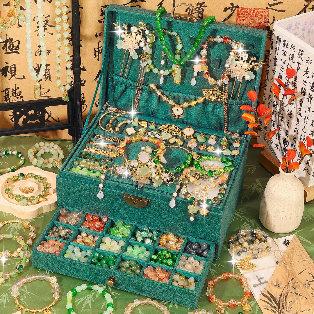 小女孩圣诞礼物送女儿国风手链diy串珠7儿童高档首饰礼盒6-12以上