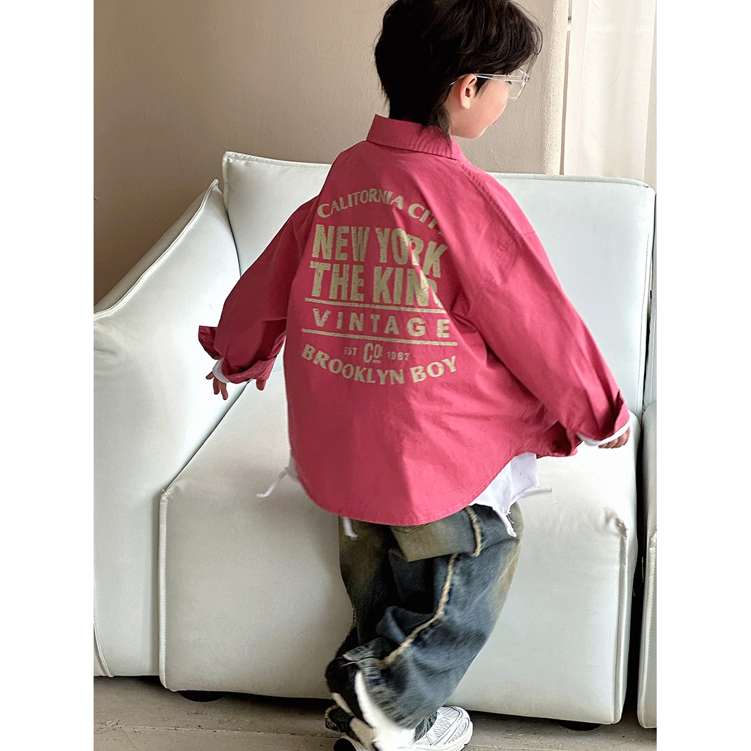 男童衬衫2024春秋款中小童韩版儿童秋装新款长袖衬衣外套男孩洋气