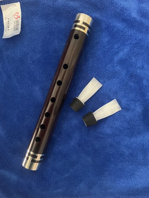 专业指法黑檀木A调管子（带两个树脂哨片）