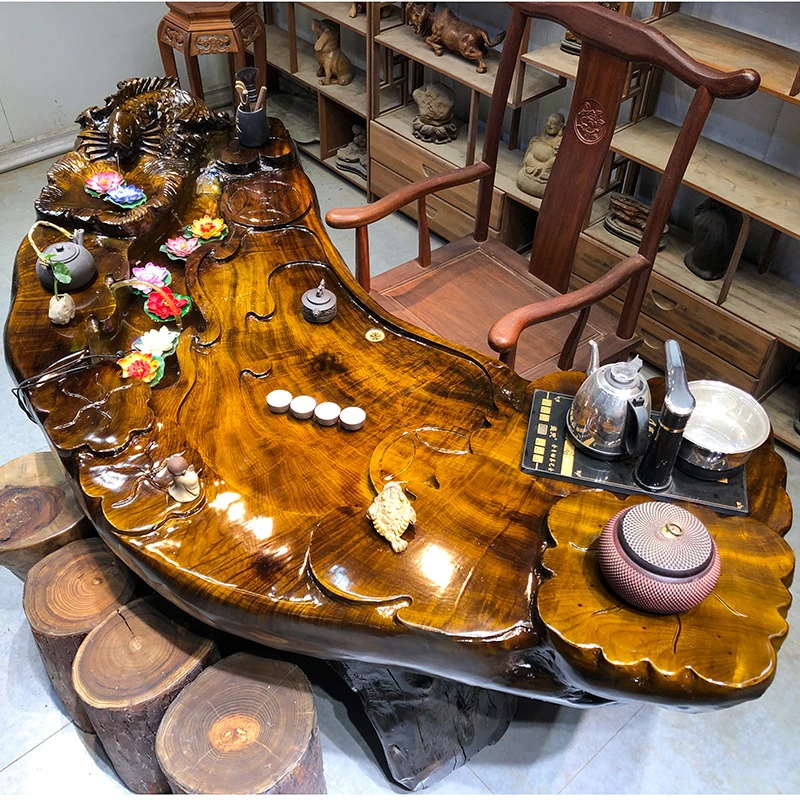 树根茶桌实木根雕茶台茶几木头树根茶台SP3471