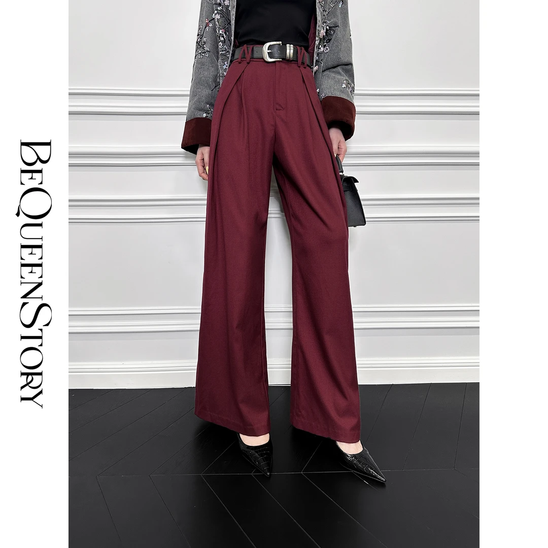 余潇潇【醇奢美式】时尚百搭设计感显瘦宽松垂感直筒西裤