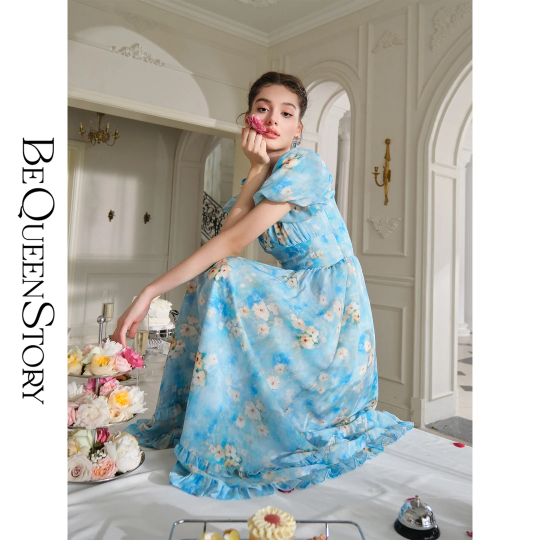 【小呆鸟专享】【蓝调栀晓】轻奢优雅收腰显瘦连衣裙夏季新款