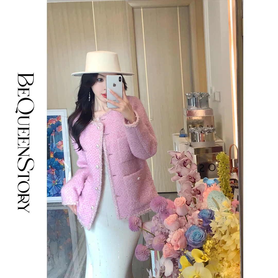 余潇潇【花园恋歌】2025年早春新品高级感含羊毛圆领小香风外套女