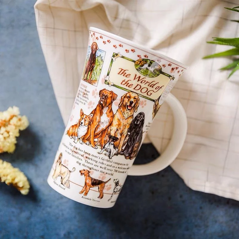 DUNOON丹侬大容量狗狗猫咪骨瓷杯马克杯情侣陶瓷杯生日礼物杯子