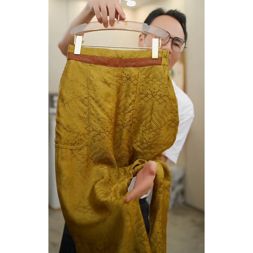 今年流行黄色高端气质减龄萝卜哈伦裤女士春夏新款高腰宽松休闲裤