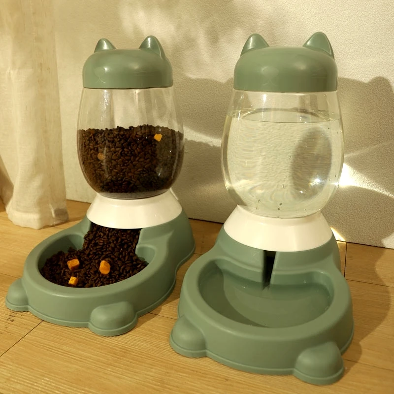 自动放粮器猫咪饮水机喂食器狗狗喝水器水盆流动宠物喂水喂食一体
